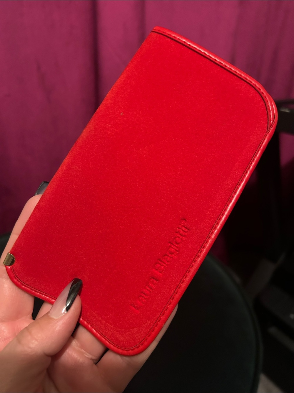 Laura Biagiotti Vintage Red Suede Eyeglass Case | Brand New